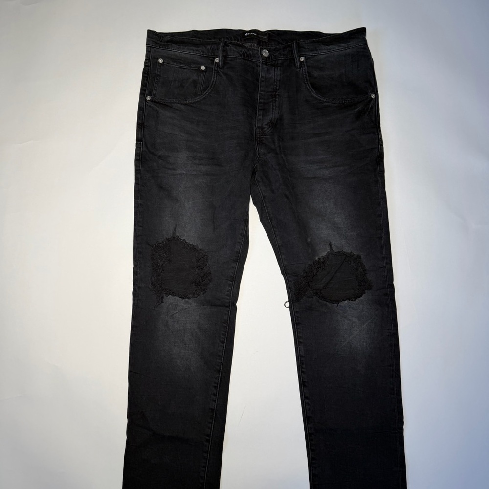 Men's Relaxed Fit Distressed Black Jeans